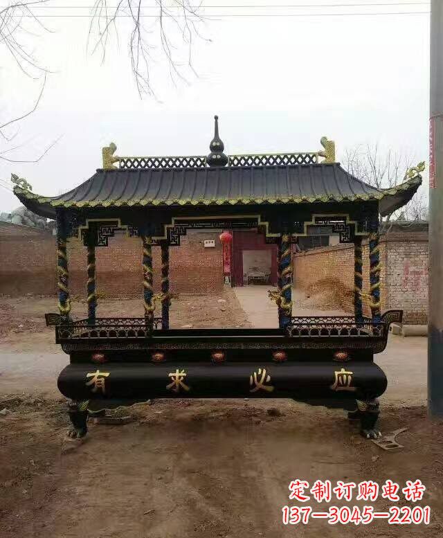 辽宁有求必应方形香炉铜雕