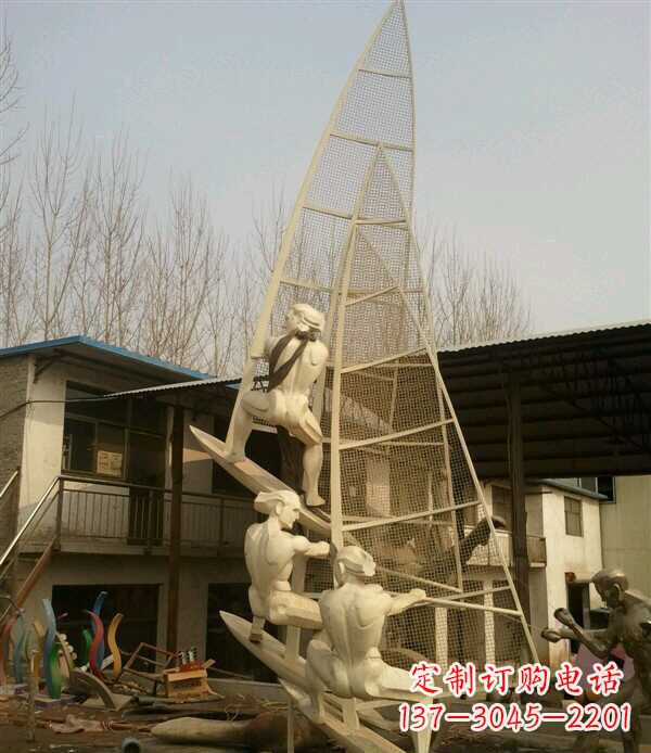 辽宁园林不锈钢帆船景观雕塑