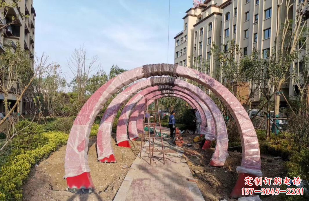 辽宁园林不锈钢拱门景观雕塑