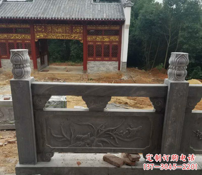 辽宁园林仿古兰花石浮雕栏板景观石雕