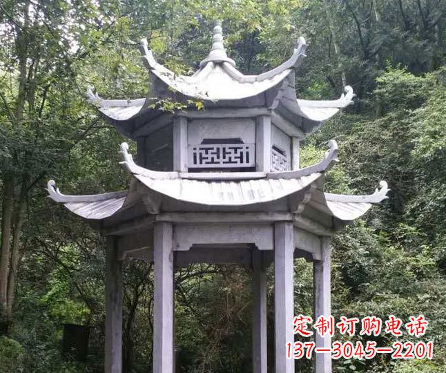 辽宁园林仿古石凉亭景观石雕 (3)