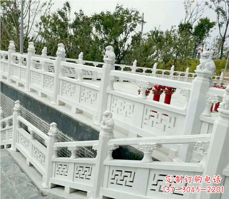 辽宁园林汉白玉栏板景观石雕 (2)