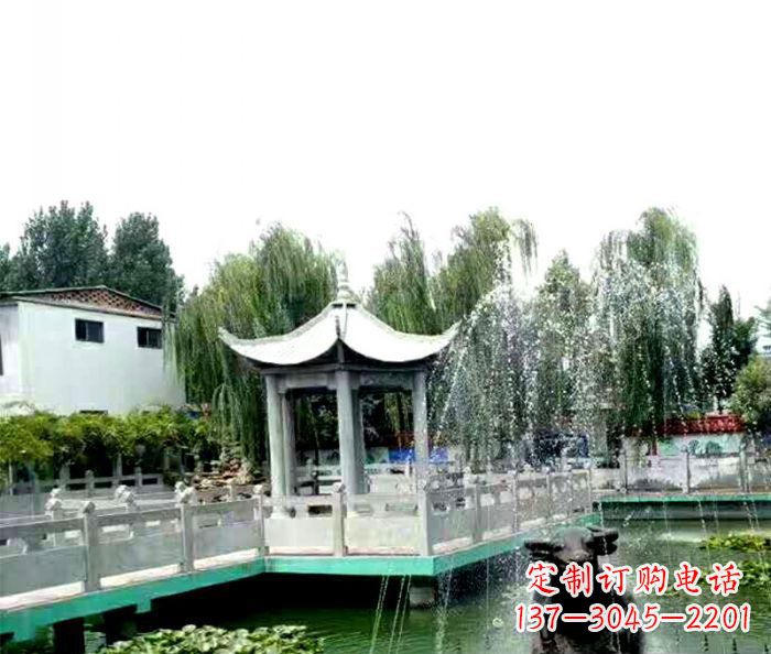 辽宁园林景观单层六角石雕凉亭