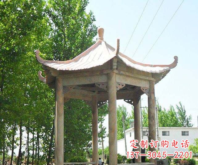 辽宁园林景观单层石雕凉亭