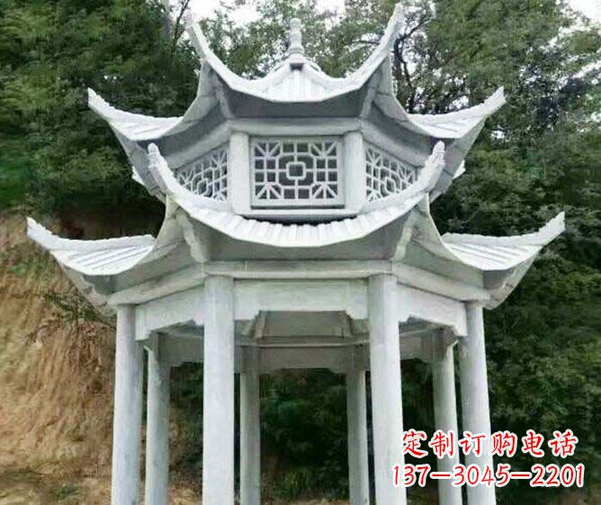 辽宁园林景观多层凉亭石雕