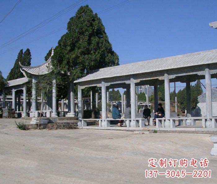 辽宁园林景观仿古石雕长廊凉亭 (2)
