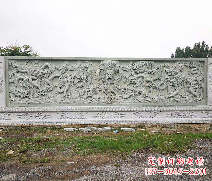 辽宁园林九龙壁景观石雕