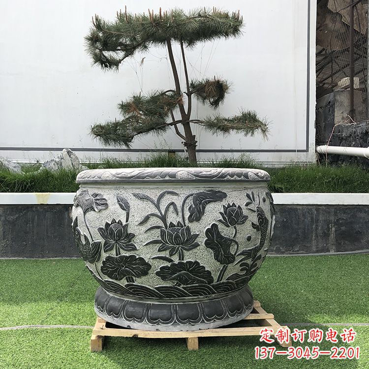 辽宁园林石雕水缸