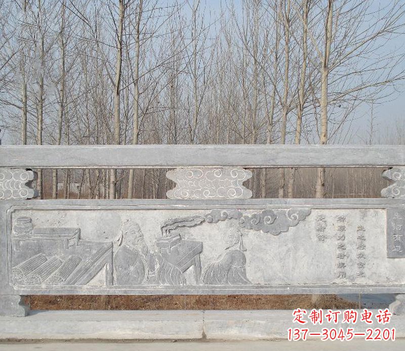 辽宁园林石浮雕栏板景观石雕 (3)