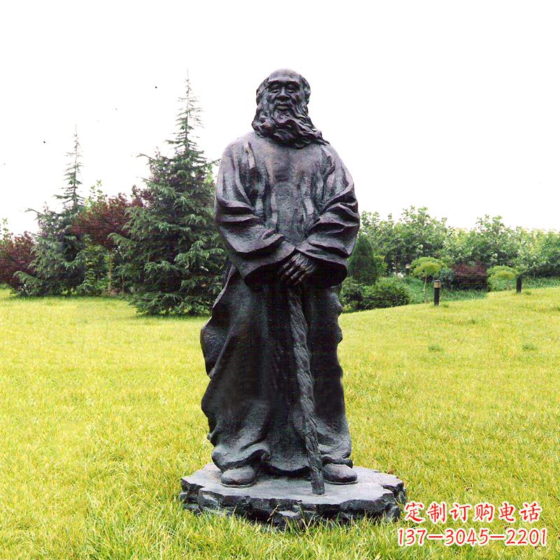 辽宁张大千铜雕像-公园近代名人著名人物雕塑