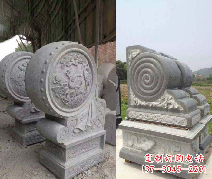 辽宁招财抱鼓石大理石门墩