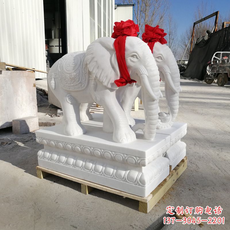 辽宁招财大象石雕摆门口