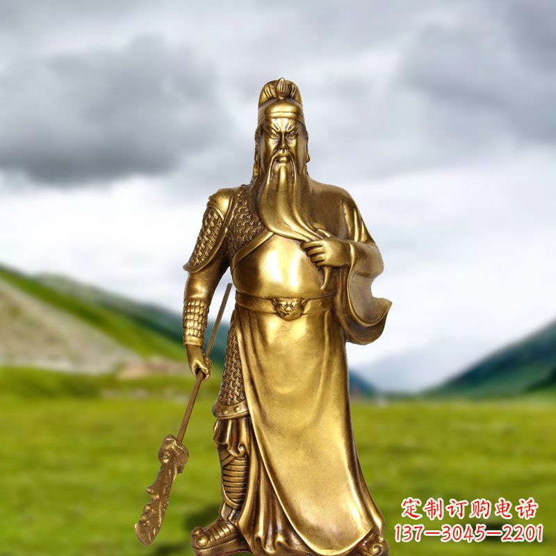 辽宁招财关公铜雕像