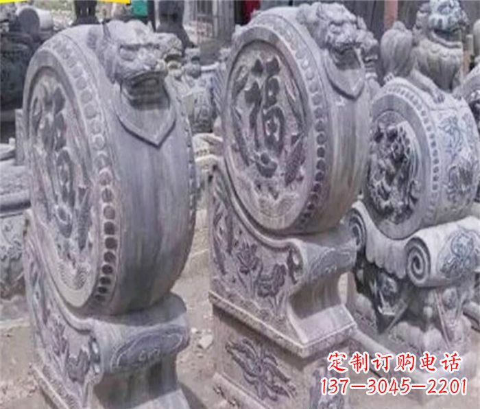 辽宁招财石门墩仿古抱鼓石