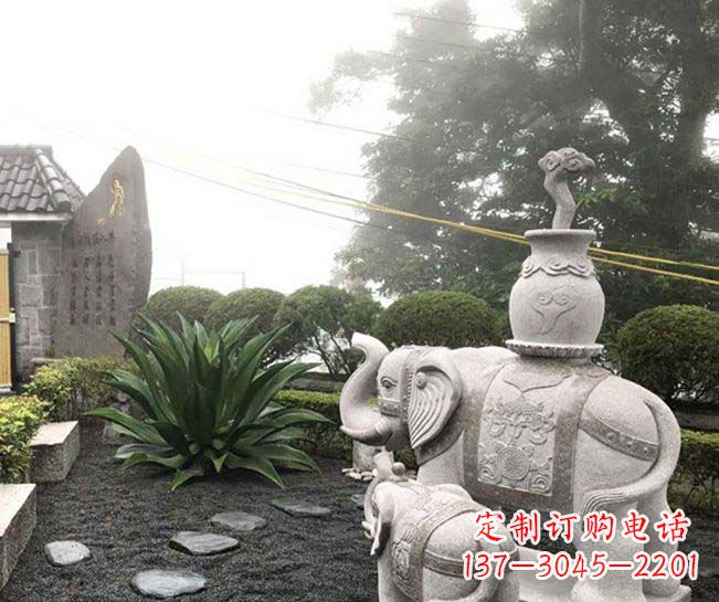 辽宁招财驮宝大象石雕