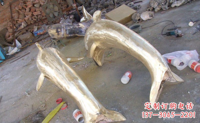 辽宁铸铜海豚公园动物铜雕