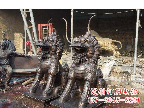 辽宁铸铜麒麟雕塑2221