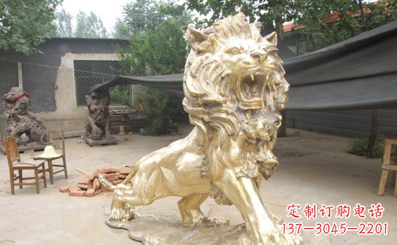 辽宁铸铜狮子铜雕 (3)
