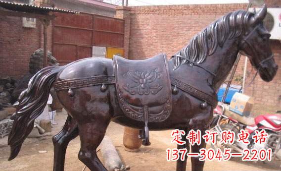 辽宁紫铜马公园铜雕