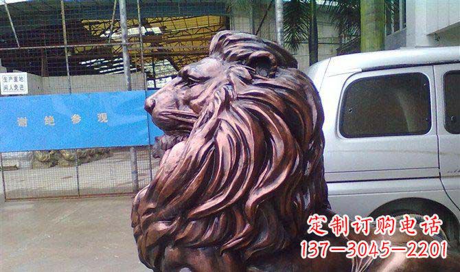 辽宁紫铜西洋狮子铜雕 (2)