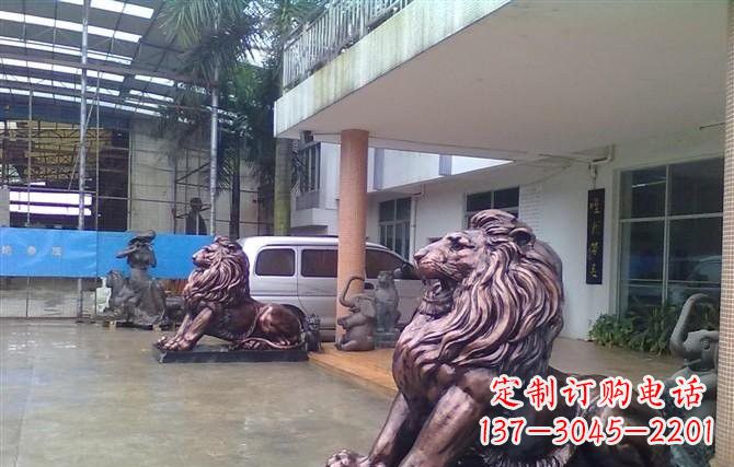 辽宁紫铜西洋狮子铜雕
