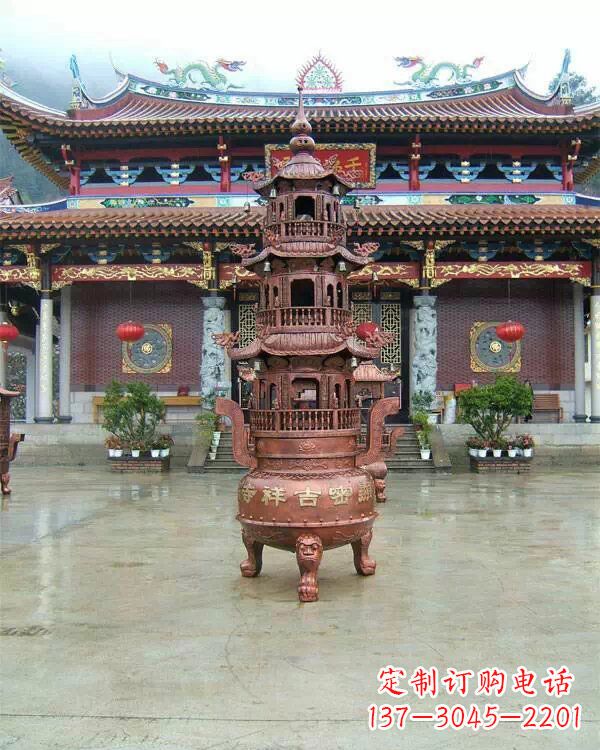 辽宁宗教庙宇香炉铜雕